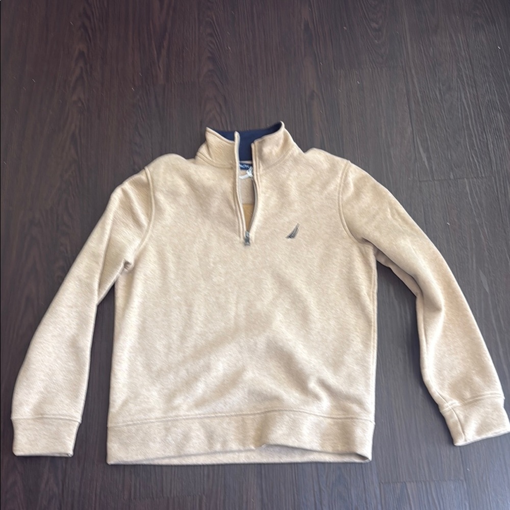 Nautica Knit Zip-Up Sweater – Tan (Like New, Small)